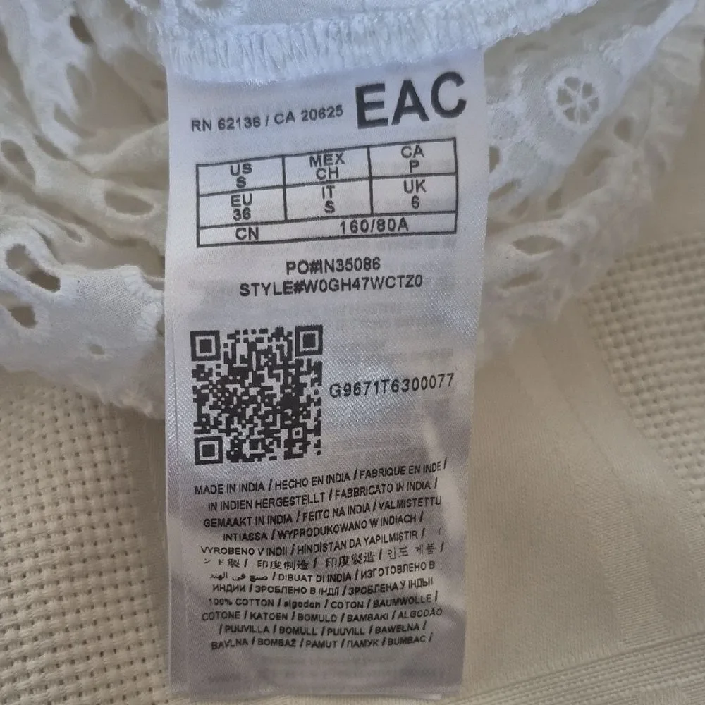 Guess White Embroidered Eyelet Button-Down Shirt - Picture 8 of 16